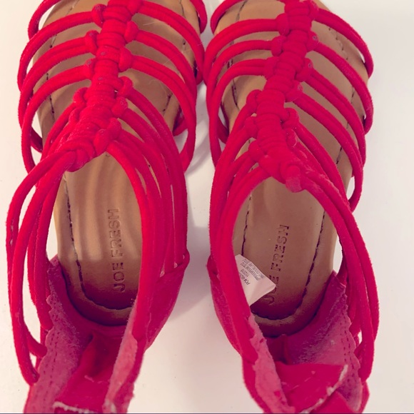 Hot Pink JF Toddler Girls Strappy Summer Sandals Size 6 - Picture 4 of 5